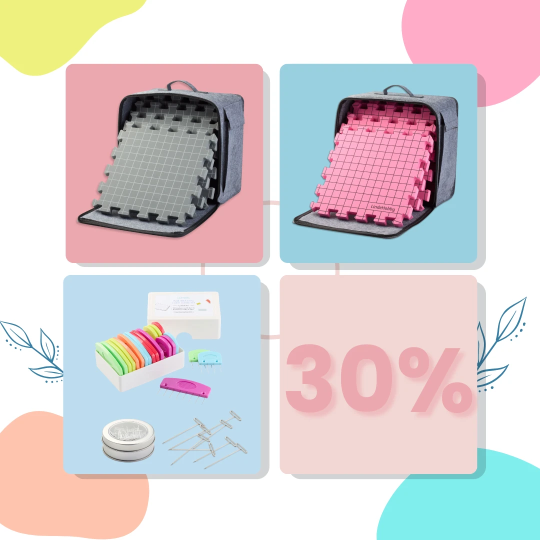 Maty do blockingu w kolorze szarym i różowym, grzebienie do blockingu i szpilki T – 30%