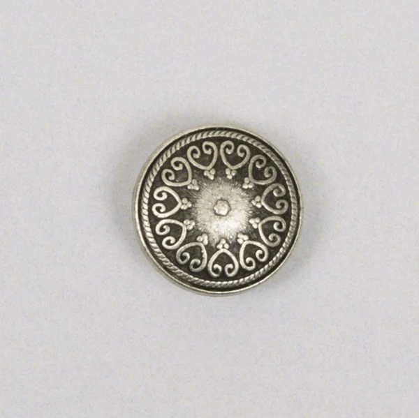 Gałka metalowa 15mm z oczkiem Posrebrzana