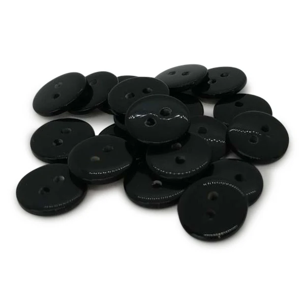 HobbyArts Guziki plastikowe okrągłe czarne, 20 szt