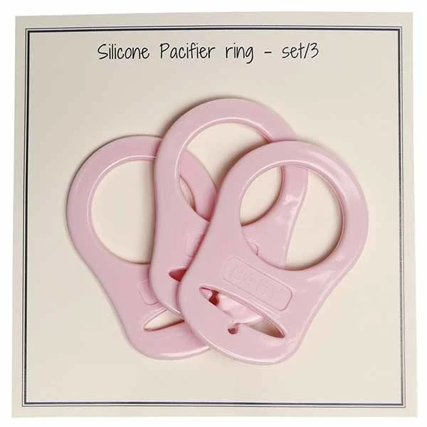Go Handmade Silikone Suttekæde Adapter 3 stk Ensfarvet baby pink