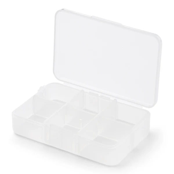 Plastikowe pudełko z pokrywką Przezroczyste 8 x 5,5 cm, 6 przegródek
