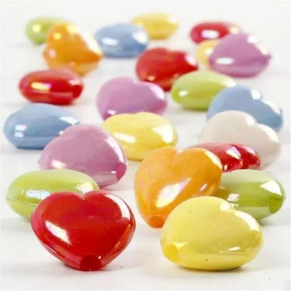 Heart Beads, 25x15 mm