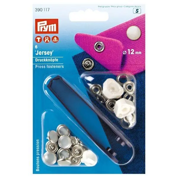 Prym Jersey Press Fasteners with tool Mother Of Pearl, 12 mm