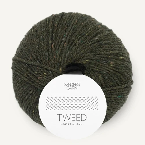 Sandnes Tweed Recycled 9585 Zielony oliwkowy