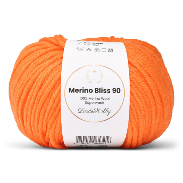 LindeHobby Merino Bliss 90 40 Neonowy pomarańczowy