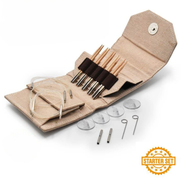LYKKE Vaihdettavat Pyöröpuikotsetti Naturale, Starter Set, Beige, 9 cm