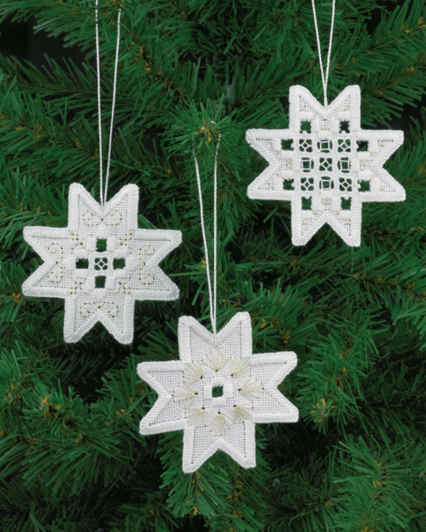 Zestaw do haftu Hardanger gwiazdy x3 7,5x7,5 cm
