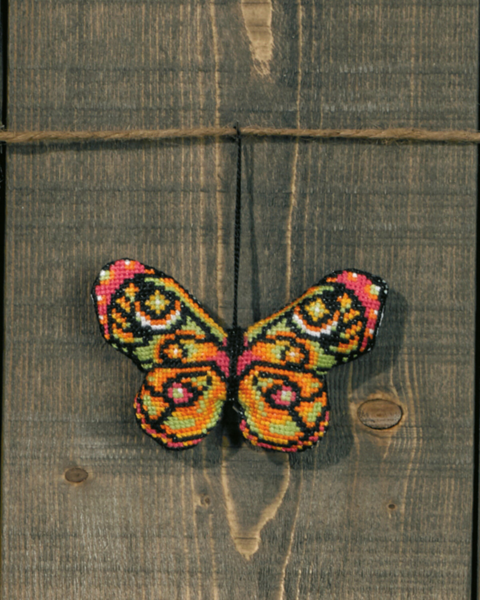 Zestaw do haftu Motyl zielony różowy m 053/99