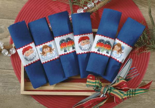 Zestaw do haftu pierścienie serwetkowe Ø 6 cm