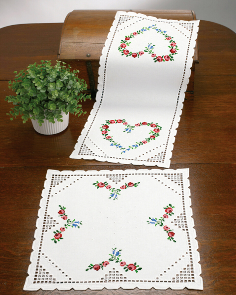 Zestaw do haftu Hardanger serce 40 x 40 cm