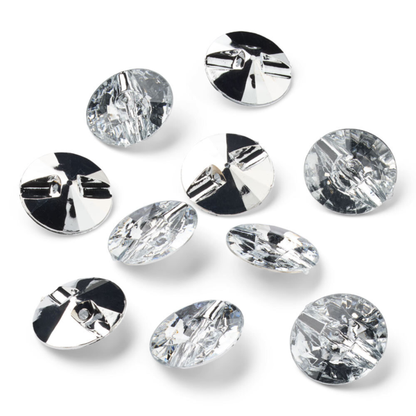 LindeHobby Guziki Kryształowe, Przezroczyste, 20 mm, 10 szt.