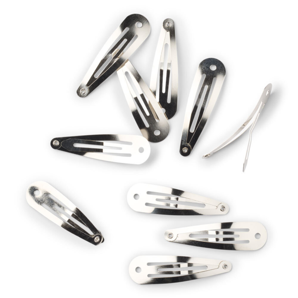 LindeHobby Spinki Typu Klik-klak, Srebrne, 45x14 mm, 10 szt.