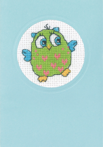 Zestaw do haftu Sowa z zielonym ciałem 9 x 13 cm