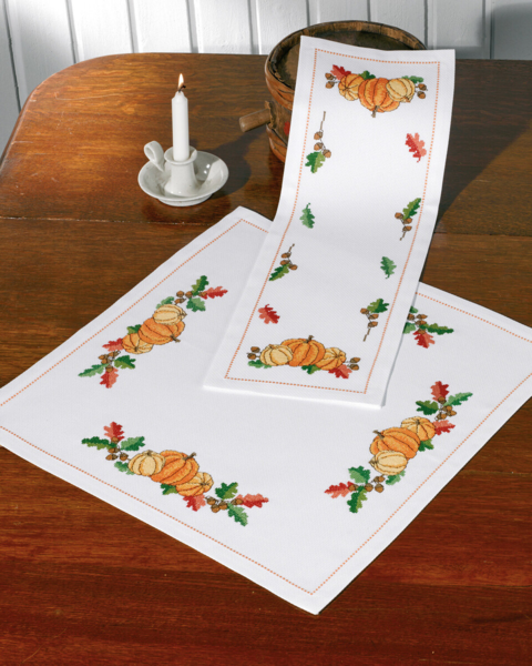 Zestaw do haftu Dynie i żołędzie 56 x 56 cm