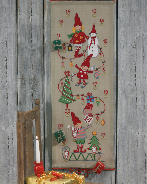 Zestaw do haftu Skrzat z sankami i prezentami