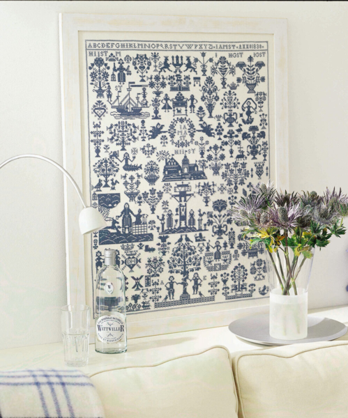 Zestaw do haftowania Chusta z imieniem z 1830 roku niebieski 50 x 72 cm