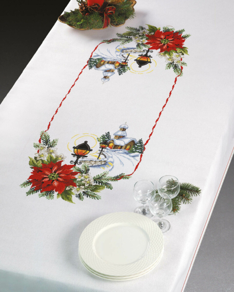 Zestaw do haftowania Gwiazdy betlejemskie / lampiony 140x230 cm