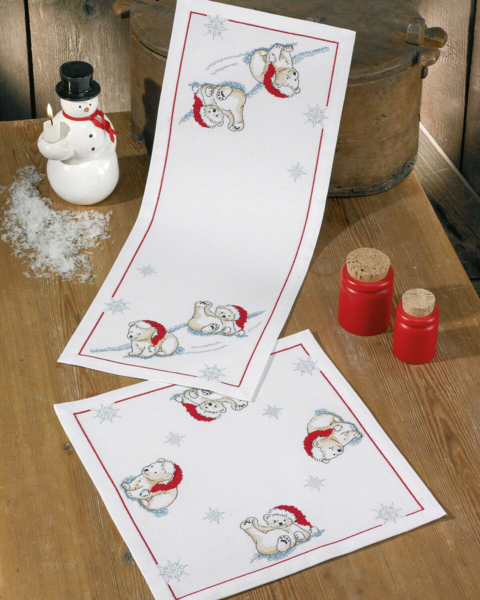 Zestaw do haftu Misie polarne na lodzie 24 x 62 cm