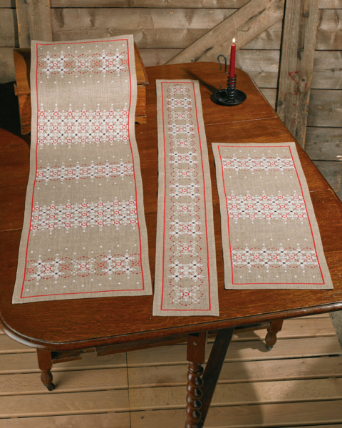 Zestaw do haftu Obramowania na lnie 36 x 123 cm