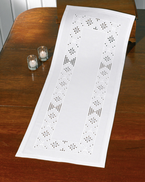 Zestaw do haftu Hardanger biały 39 x 102 cm