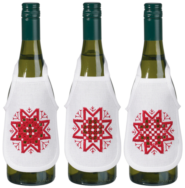 Zestaw do haftu Hardanger gwiazda czerwona 3 szt. 10 x 15 cm