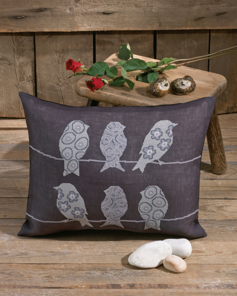 Zestaw do haftu Ptaki na lnie 50 x 40 cm