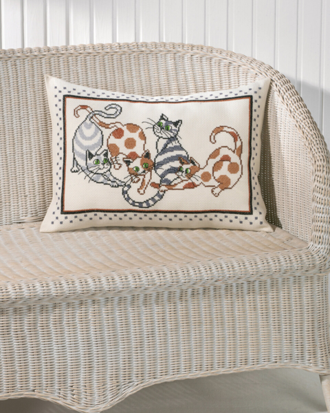 Zestaw do haftu Poduszka z kotem 58 x 40 cm