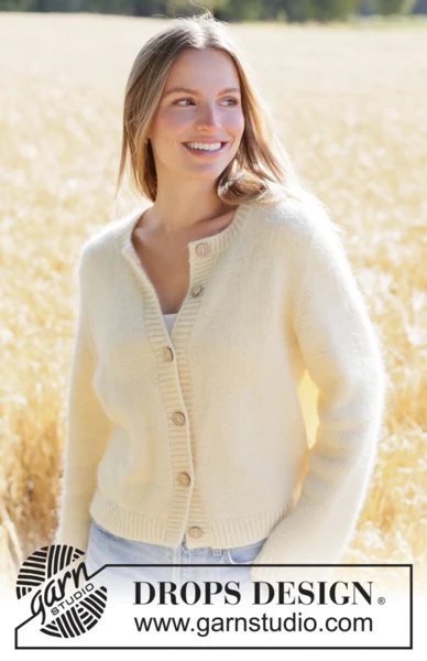 268-1 Lemon Zest Cardigan by DROPS Design