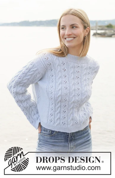 Lucky Cables Sweater – DROPS 273-3 – sweter z warkoczami i ażurem