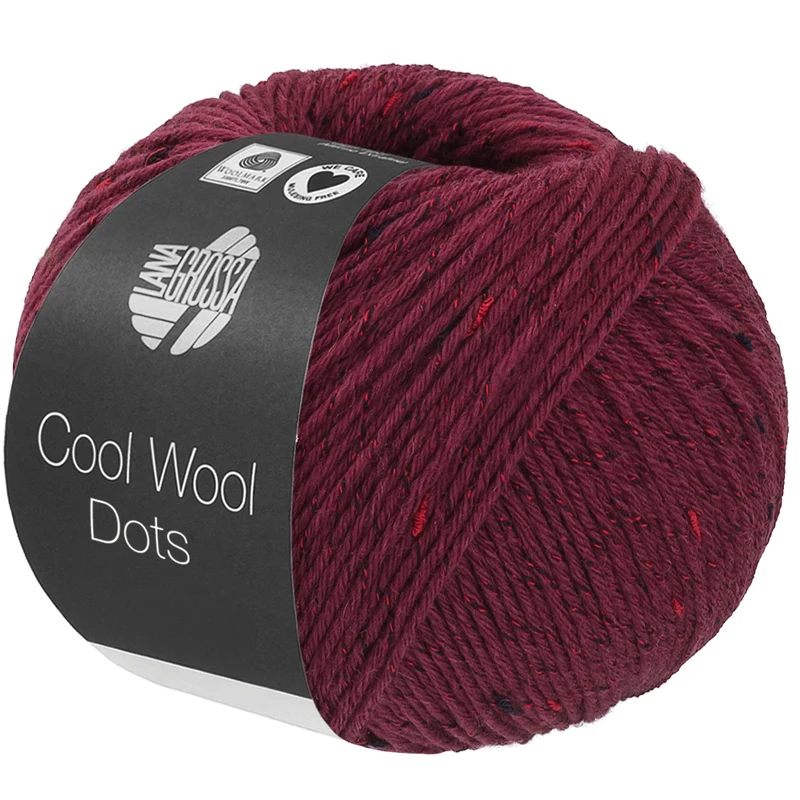Lana Grossa Cool Wool Dots 04 Burgundowy