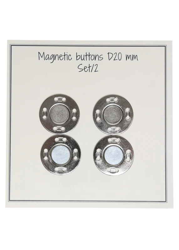 Go Handmade Guziki magnetyczne 20 mm (2 szt.): Srebrny