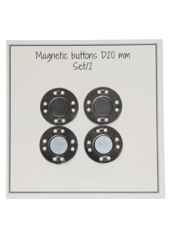 Go Handmade Guziki magnetyczne 20 mm (2 szt.): Szary