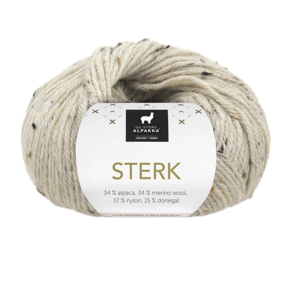 Du Store Alpakka Sterk 932 Jasnobeżowy melanżowy tweed