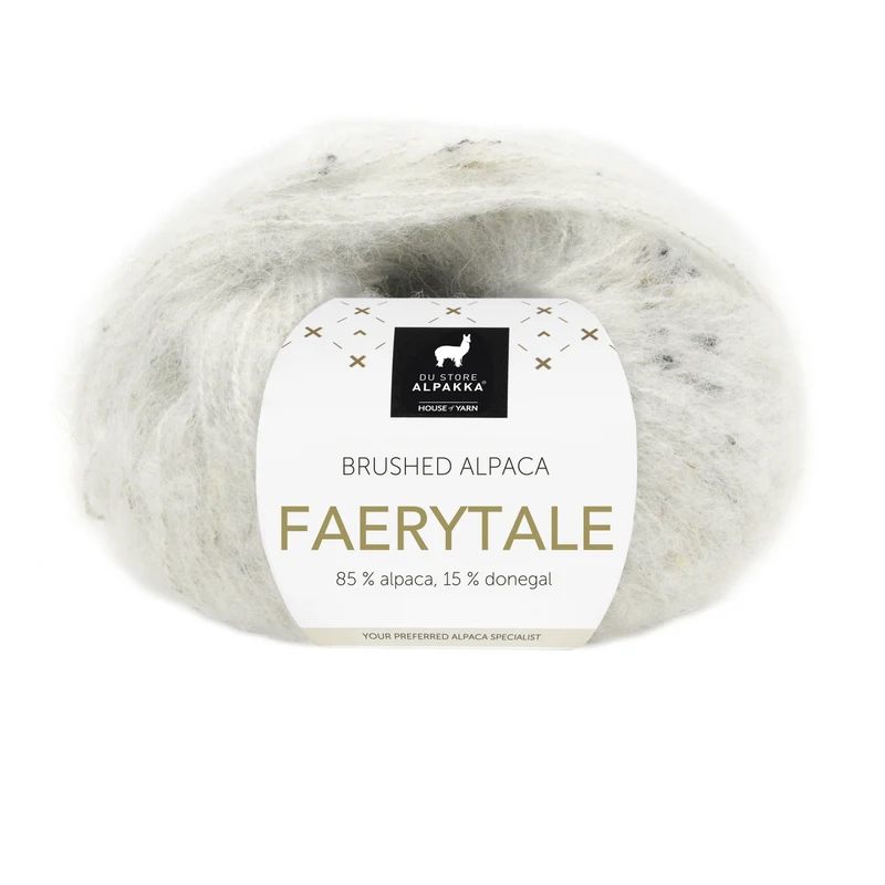 Du Store Alpakka Faerytale 814 Biały tweed