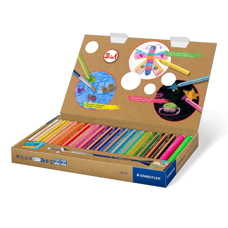 STAEDTLER Kredki Buddy 3-w-1, 18 sztuk