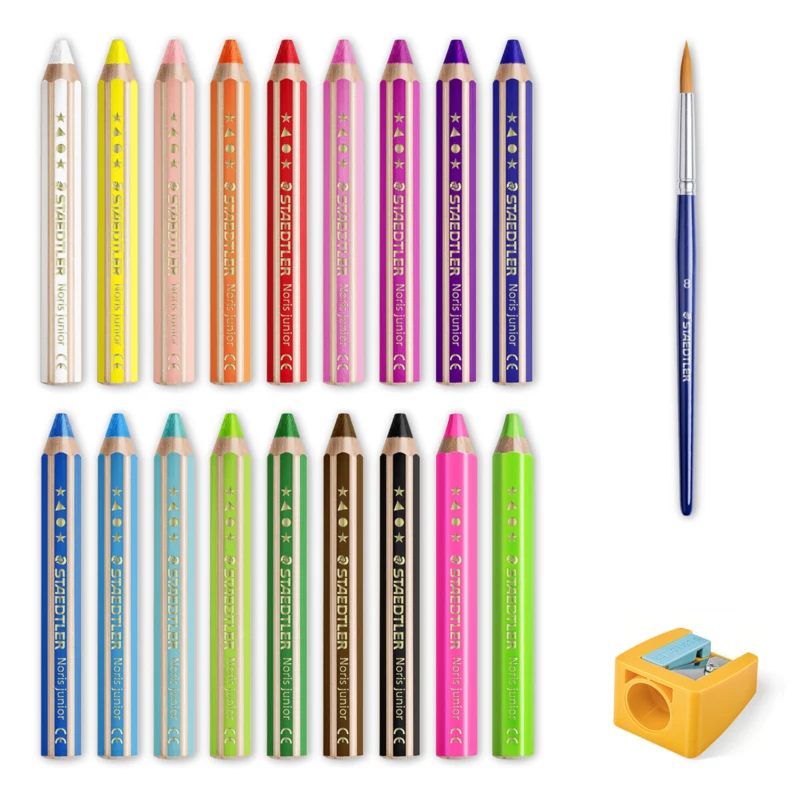 STAEDTLER Kredki Buddy 3-w-1, 18 sztuk – Zawartość