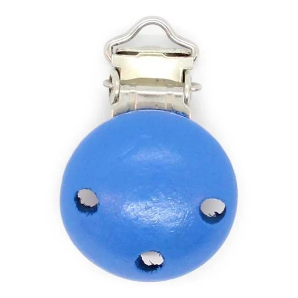 HobbyArts Klips Drewniany, Okrągły, z Otworami, 1 szt. Niebieski