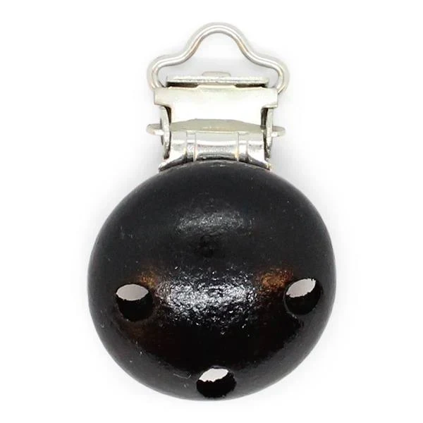 HobbyArts Klips Drewniany, Okrągły, z Otworami, 1 szt. Czarny