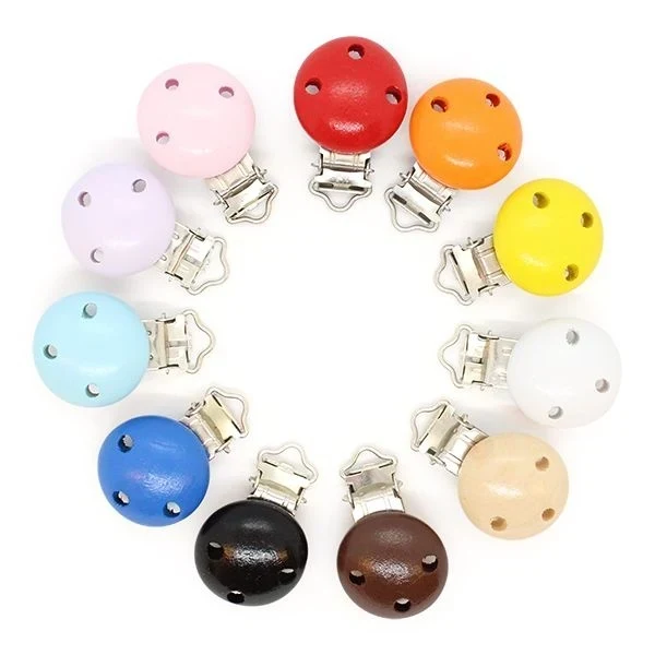 HobbyArts Klips Drewniany, Okrągły, z Otworami, 1 szt.