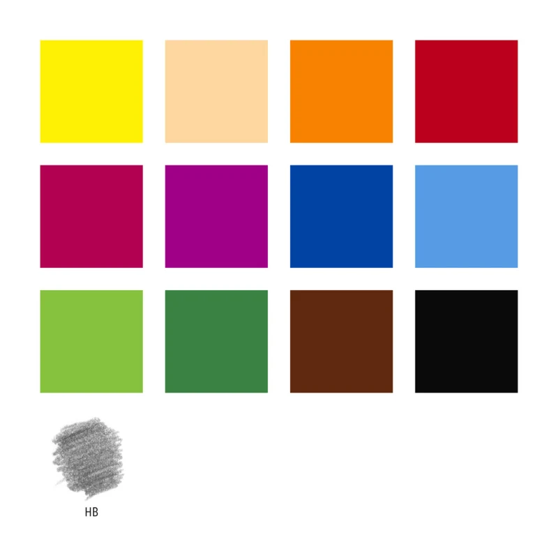 STAEDTLER Noris Club kredki + ołówek i gumka, 12 + 2 szt – Colours