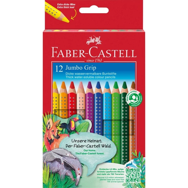 Faber-Castell Jumbo Grip akwarelowe trójkątne 12 szt