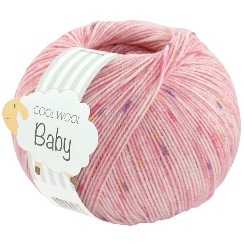 Lana Grossa Cool Wool Baby 366 Różowy/Jasnoróżowy/Różowy/Fioletowy