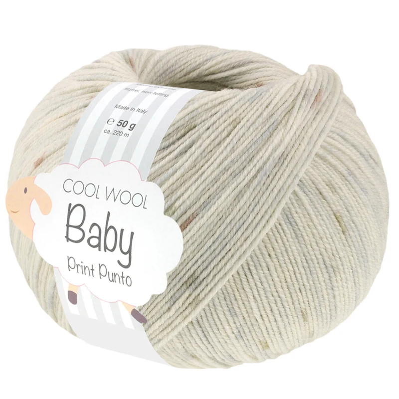 Lana Grossa Cool Wool Baby 376 Srebrnoszary/Taupe/Jasnoszary