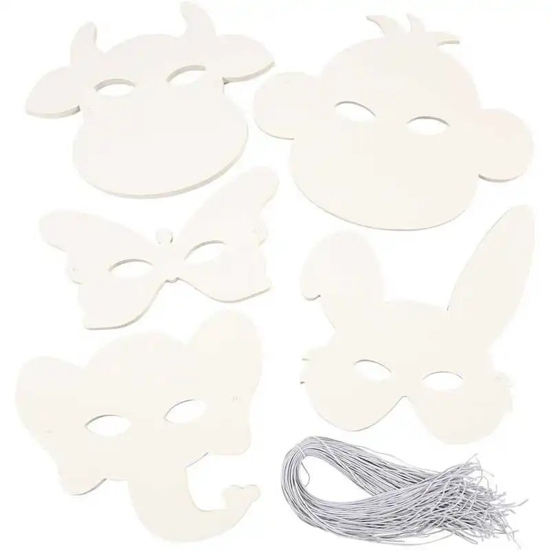 Masks, animals, White 100 pcs