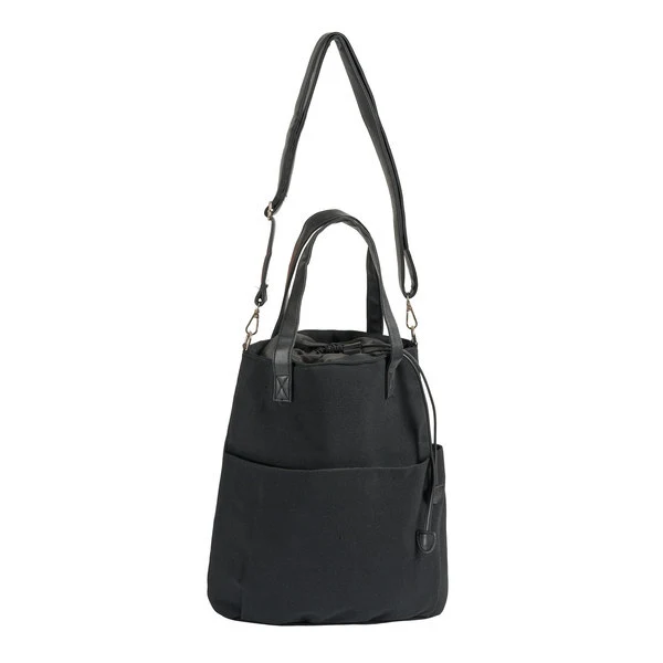 Yarn bag with shoulder strap, black