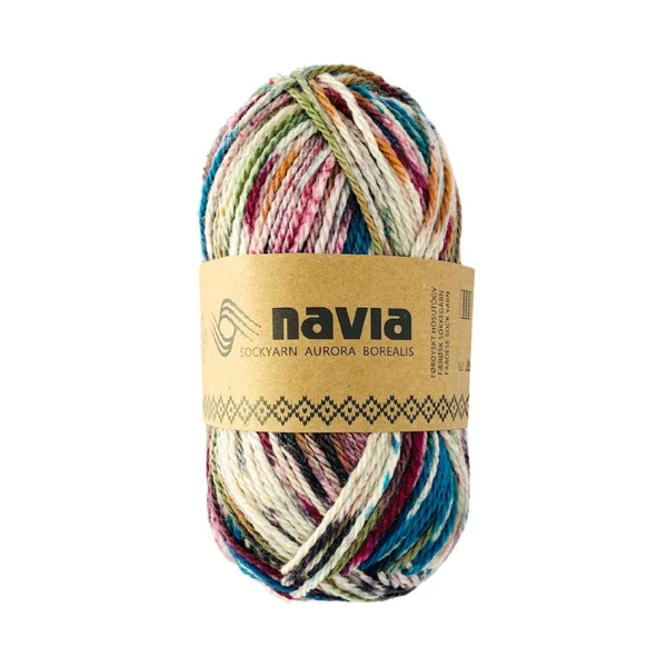 Navia Sock Yarn 520 Zielony cętkowany