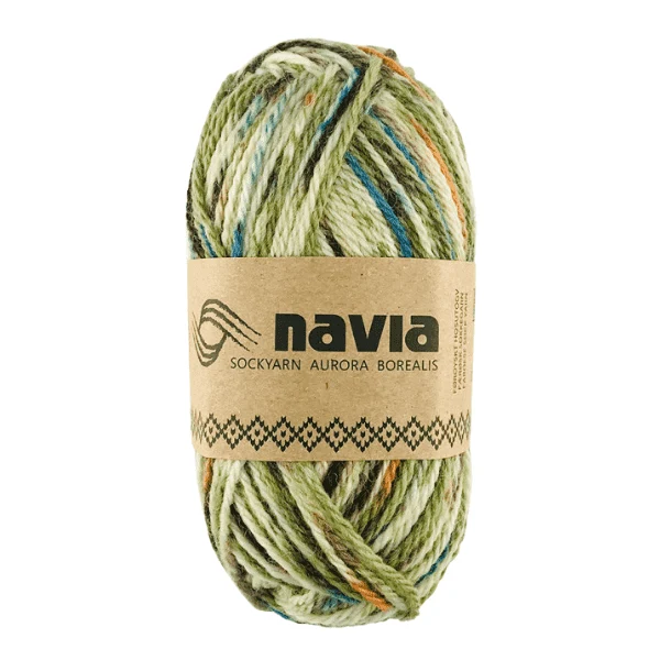 Navia Sock Yarn 520 Zielony cętkowany