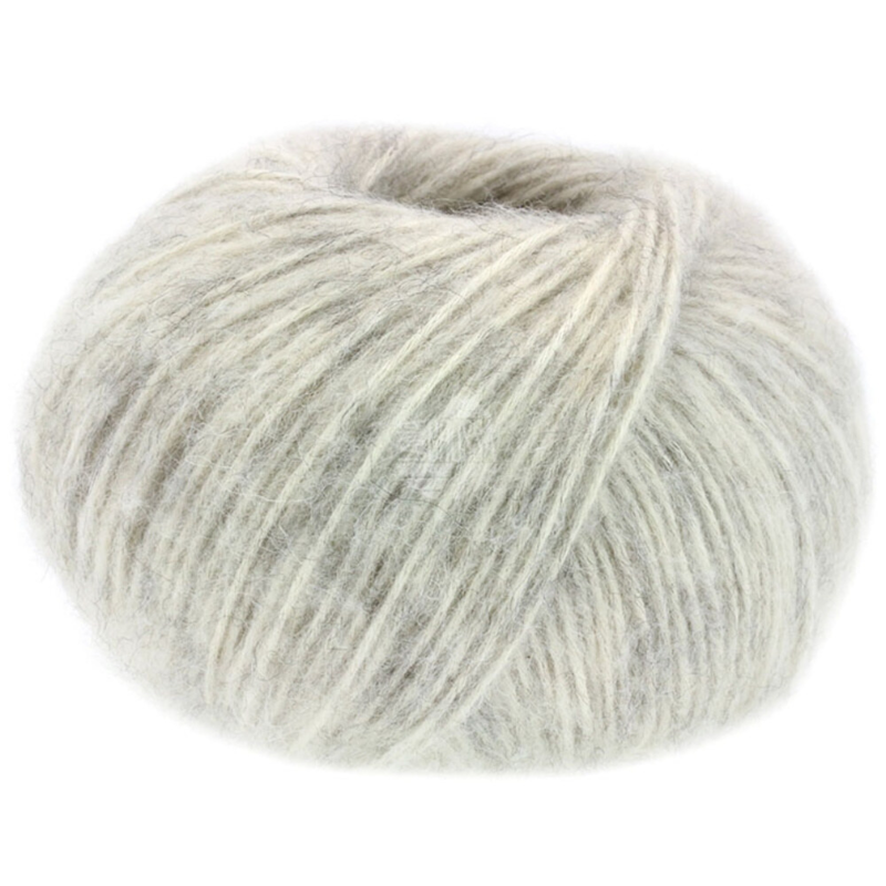 Lana Grossa Natural Alpaca Pelo 02 Surowa biel/jasny szary