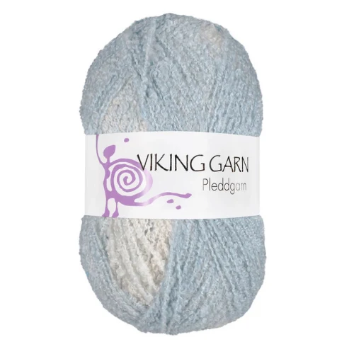 Viking Pleddgarn 722 Biały/Jasnoniebieski