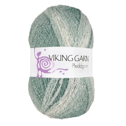 Viking Pleddgarn 736 Biały/Petrolowy